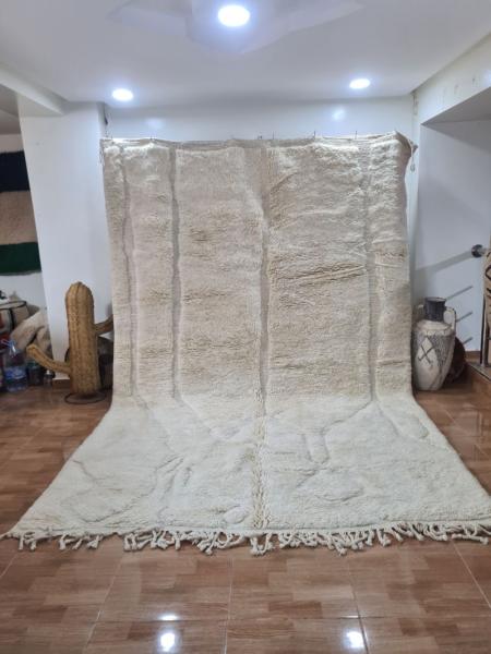 White Marish Marokkaans handgemaakt tapijt